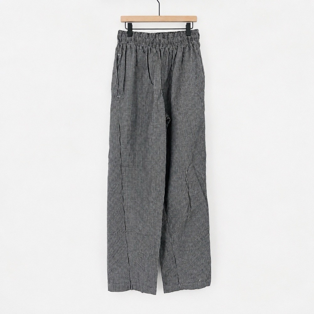 Chef Works Pants S 30 X 32 Gingham Plaid Baggies Restaurant Work Pull On Slacks